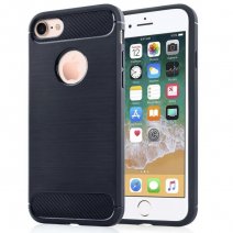 FORCELL CUSTODIA B-CASE TPU SILICONE COVER CASE PER APPLE IPHONE 7 - 8 - SE (2020) CARBON METAL BLAC