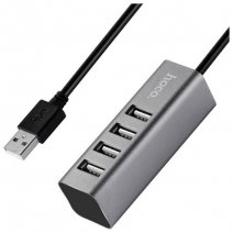 HOCO HUB ORIGINALE MULTIPORTA CIABATTA 4X USB CON CAVO USB GREY