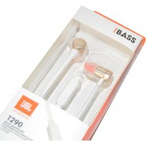 JBL AURICOLARE ORIGINALE STEREO T290 IN-EAR PURE BASS GOLD /PER IOS IPHONE GALAXY ANDROID