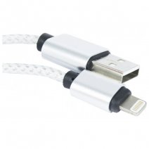 ATRAX CAVO DATI E RICARICA USB TO 8-PIN 1 METRO CONNETORI METALLICI SILVER /PER IPHONE 5 6 7 8 PLUS