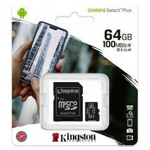 KINGSTON MEMORY CARD MICROSD SELECT PLUS HC 64 GB + ADATTATORE CLASSE 10 (100MB/s)